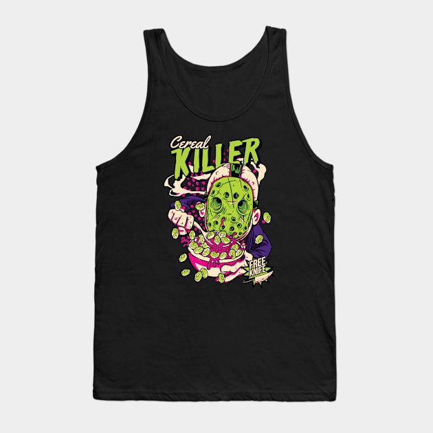 Comic Cereal Killer Cereal Box // Funny Horror Tank Top by SLAG_Creative